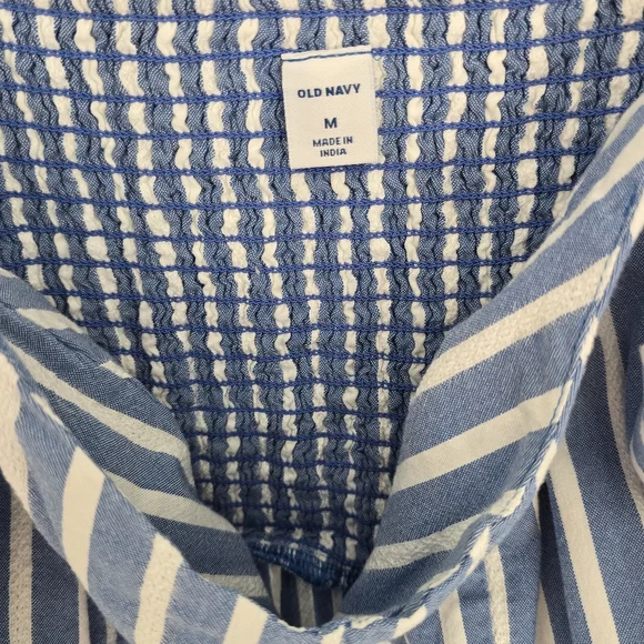Old Navy Blue and White Striped Mini Dress Size M Casual Preppy Beachy - Picture 6 of 7